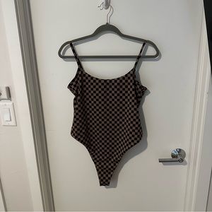 Checkered Tan Lines One Piece Bathing Suit